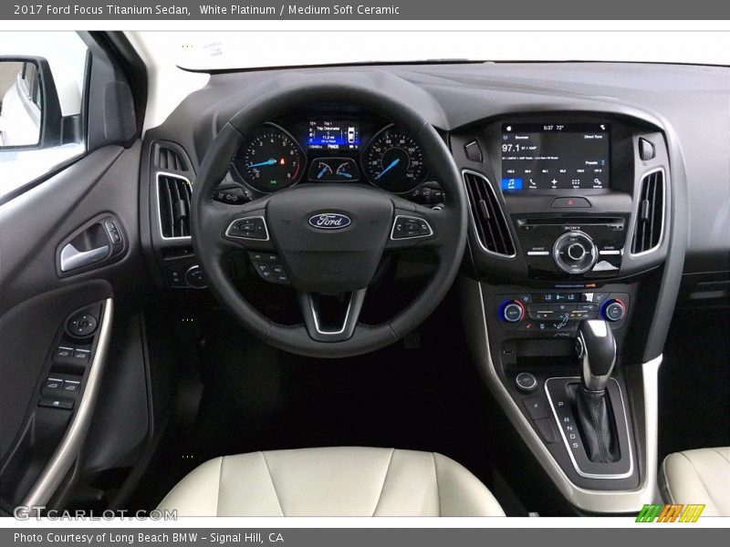 White Platinum / Medium Soft Ceramic 2017 Ford Focus Titanium Sedan