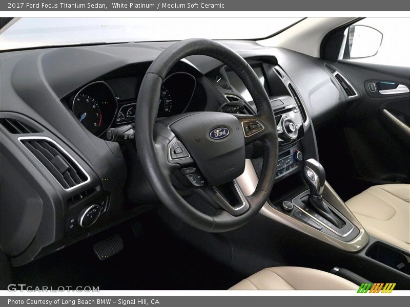 White Platinum / Medium Soft Ceramic 2017 Ford Focus Titanium Sedan
