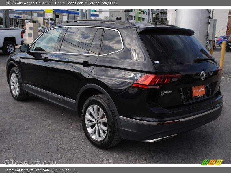 Deep Black Pearl / Golden Oak/Black 2018 Volkswagen Tiguan SE