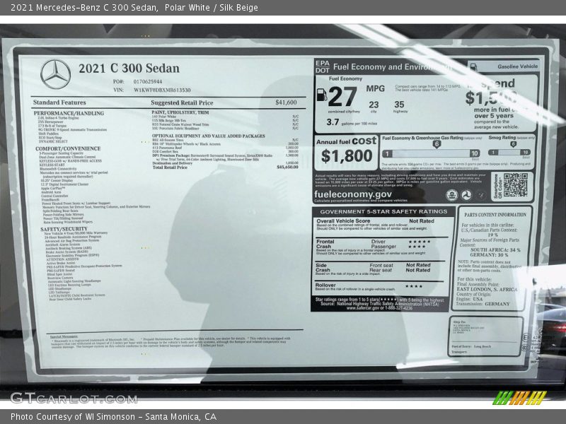 Polar White / Silk Beige 2021 Mercedes-Benz C 300 Sedan