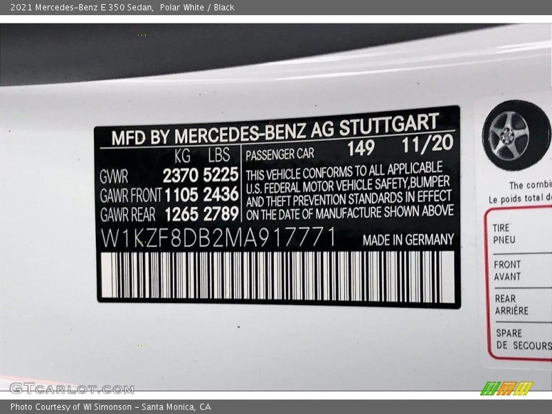 Polar White / Black 2021 Mercedes-Benz E 350 Sedan