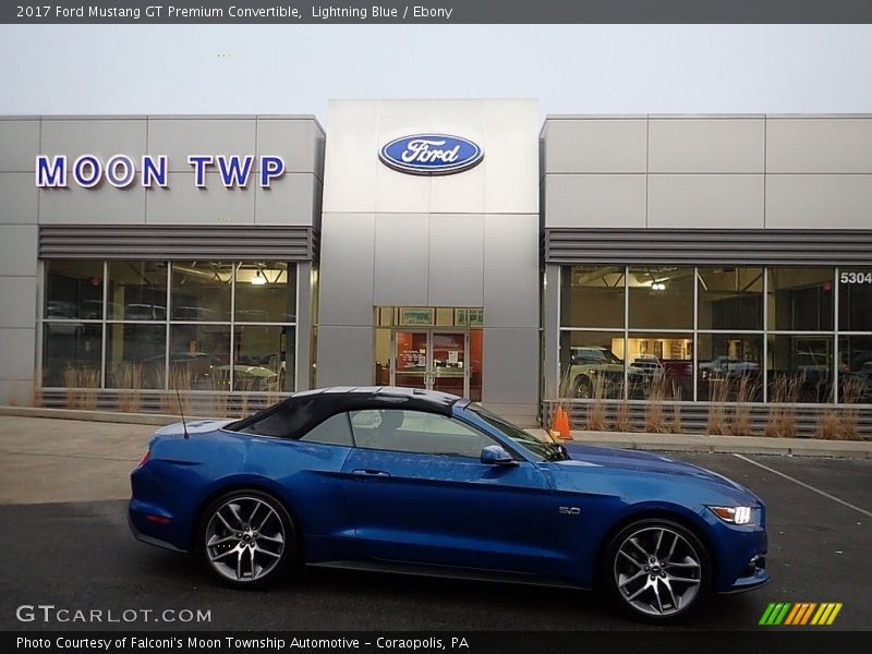 Lightning Blue / Ebony 2017 Ford Mustang GT Premium Convertible