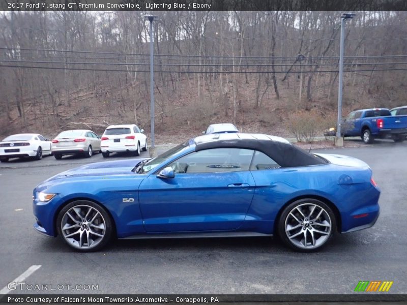 Lightning Blue / Ebony 2017 Ford Mustang GT Premium Convertible