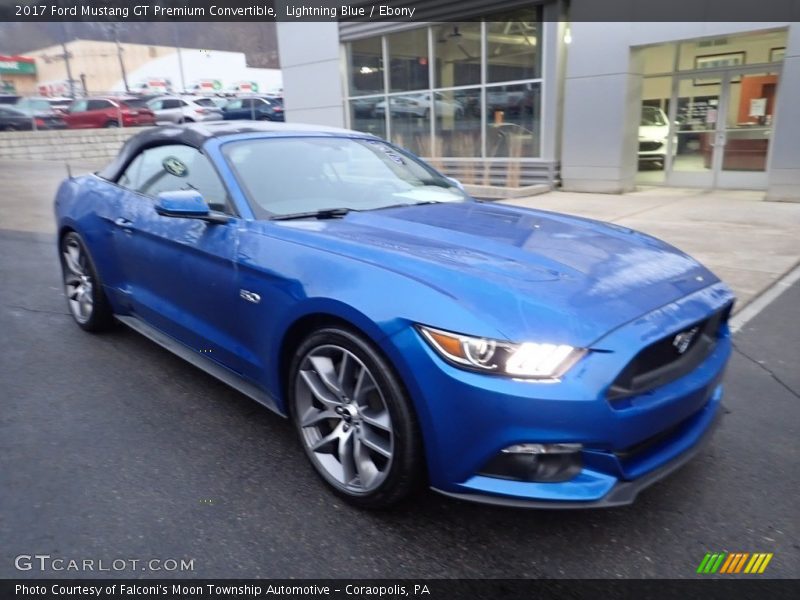 Lightning Blue / Ebony 2017 Ford Mustang GT Premium Convertible