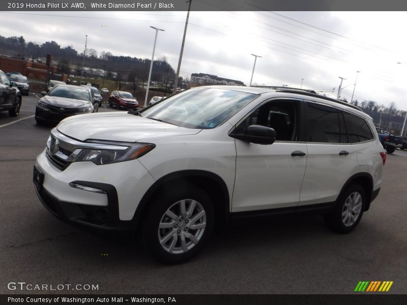 White Diamond Pearl / Black 2019 Honda Pilot LX AWD