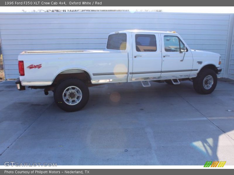 Oxford White / Red 1996 Ford F350 XLT Crew Cab 4x4
