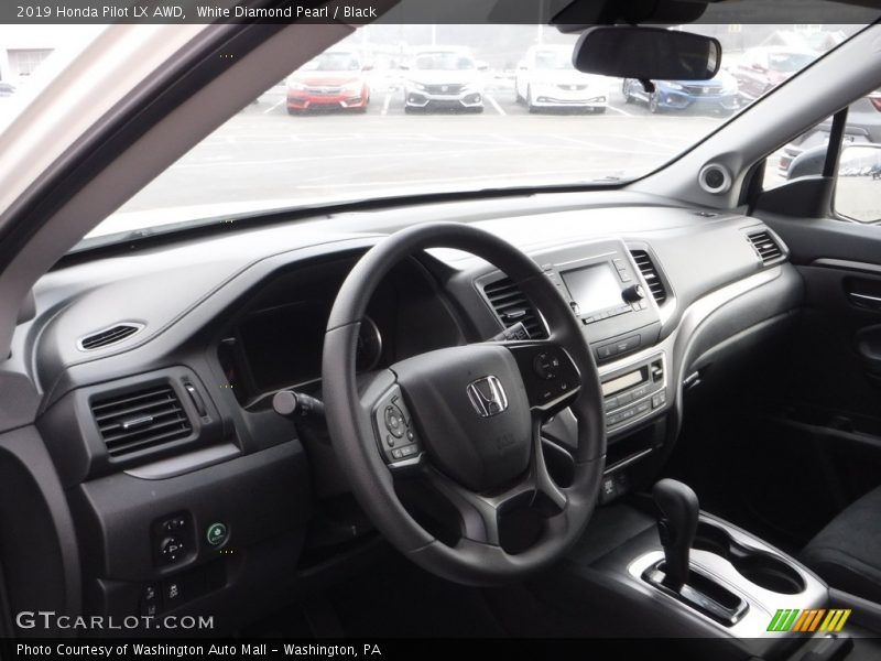 White Diamond Pearl / Black 2019 Honda Pilot LX AWD
