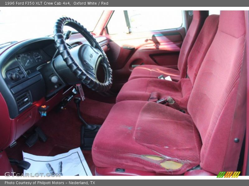 Oxford White / Red 1996 Ford F350 XLT Crew Cab 4x4