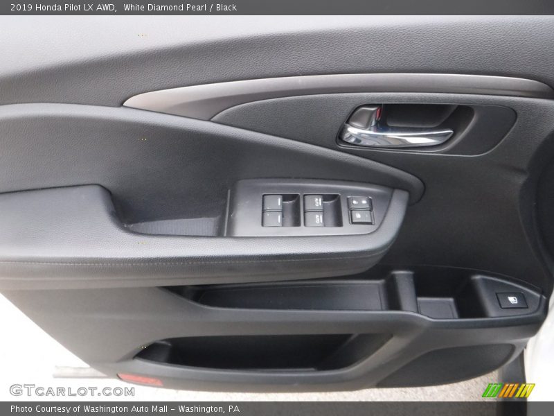 White Diamond Pearl / Black 2019 Honda Pilot LX AWD