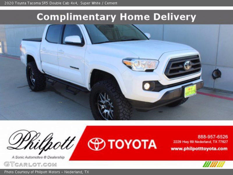 Super White / Cement 2020 Toyota Tacoma SR5 Double Cab 4x4