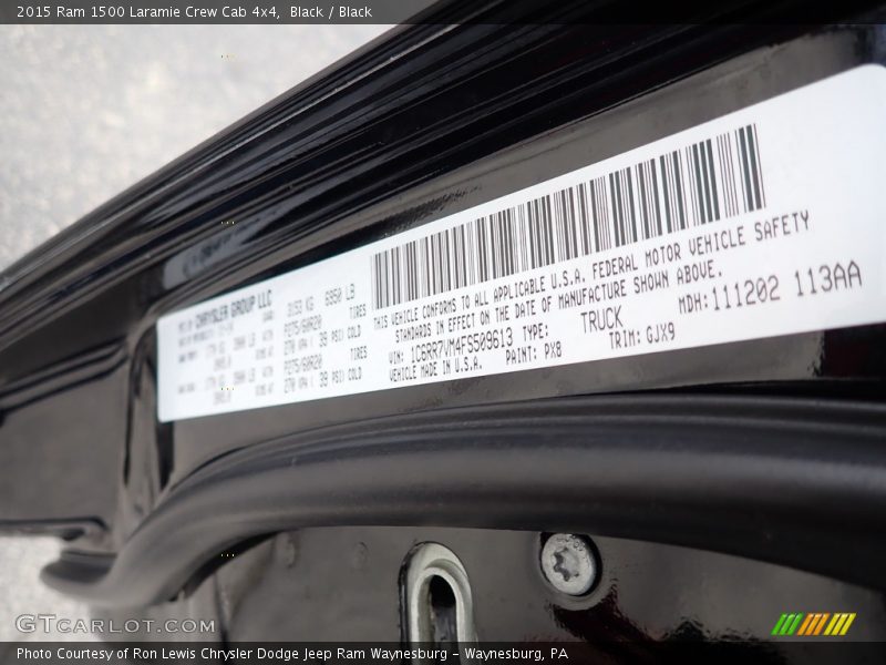 2015 1500 Laramie Crew Cab 4x4 Black Color Code PX8