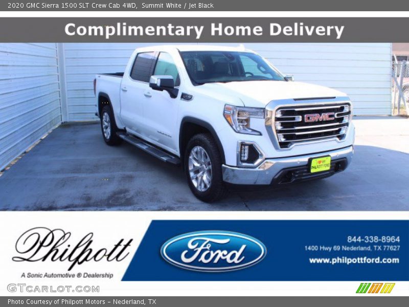 Summit White / Jet Black 2020 GMC Sierra 1500 SLT Crew Cab 4WD