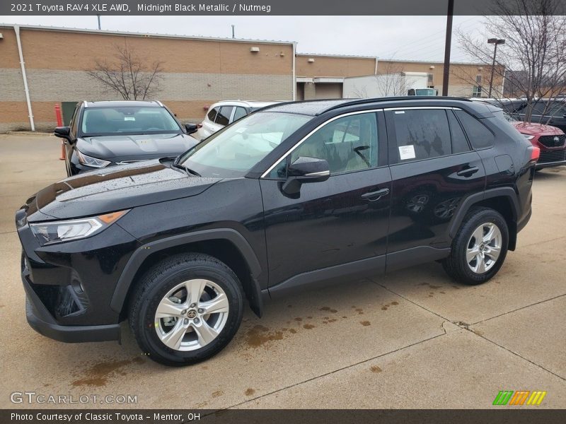 Midnight Black Metallic / Nutmeg 2021 Toyota RAV4 XLE AWD