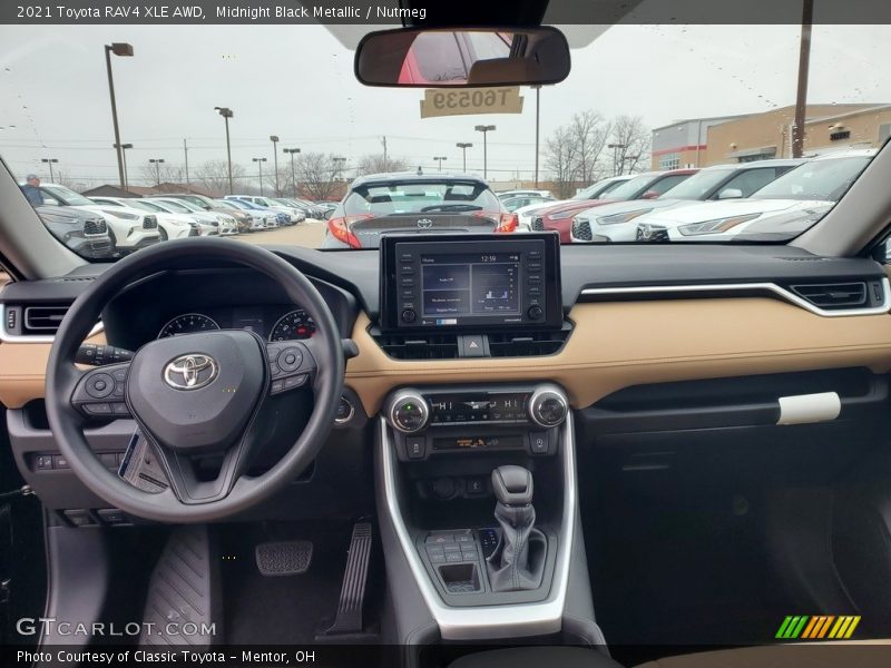 Midnight Black Metallic / Nutmeg 2021 Toyota RAV4 XLE AWD
