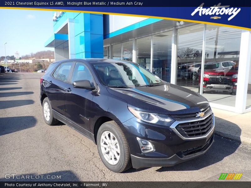 Midnight Blue Metallic / Medium Ash Gray 2021 Chevrolet Equinox LS AWD