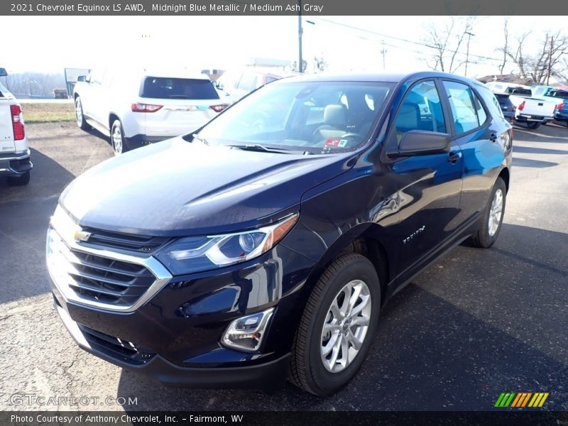 Midnight Blue Metallic / Medium Ash Gray 2021 Chevrolet Equinox LS AWD