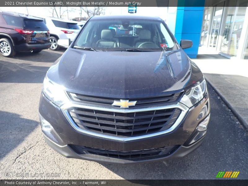 Midnight Blue Metallic / Medium Ash Gray 2021 Chevrolet Equinox LS AWD