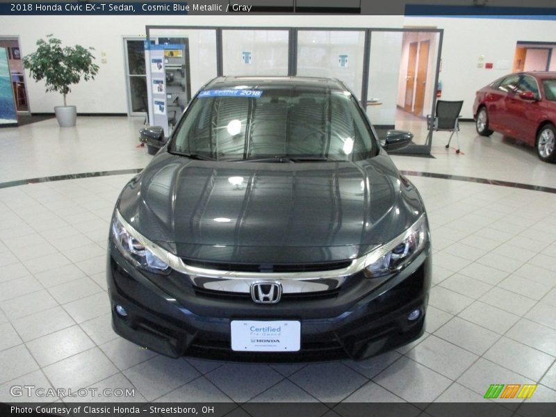 Cosmic Blue Metallic / Gray 2018 Honda Civic EX-T Sedan