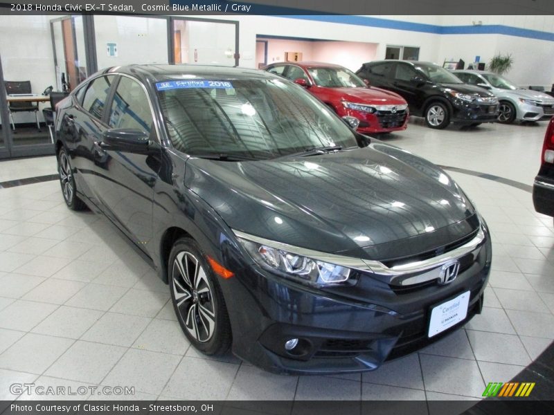 Cosmic Blue Metallic / Gray 2018 Honda Civic EX-T Sedan
