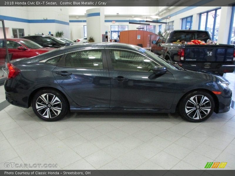 Cosmic Blue Metallic / Gray 2018 Honda Civic EX-T Sedan