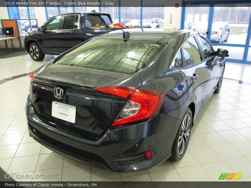 Cosmic Blue Metallic / Gray 2018 Honda Civic EX-T Sedan