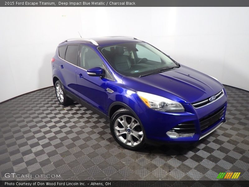 Deep Impact Blue Metallic / Charcoal Black 2015 Ford Escape Titanium