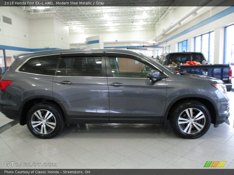 Modern Steel Metallic / Gray 2018 Honda Pilot EX-L AWD
