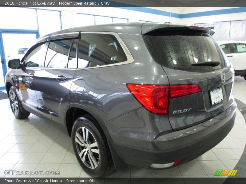 Modern Steel Metallic / Gray 2018 Honda Pilot EX-L AWD