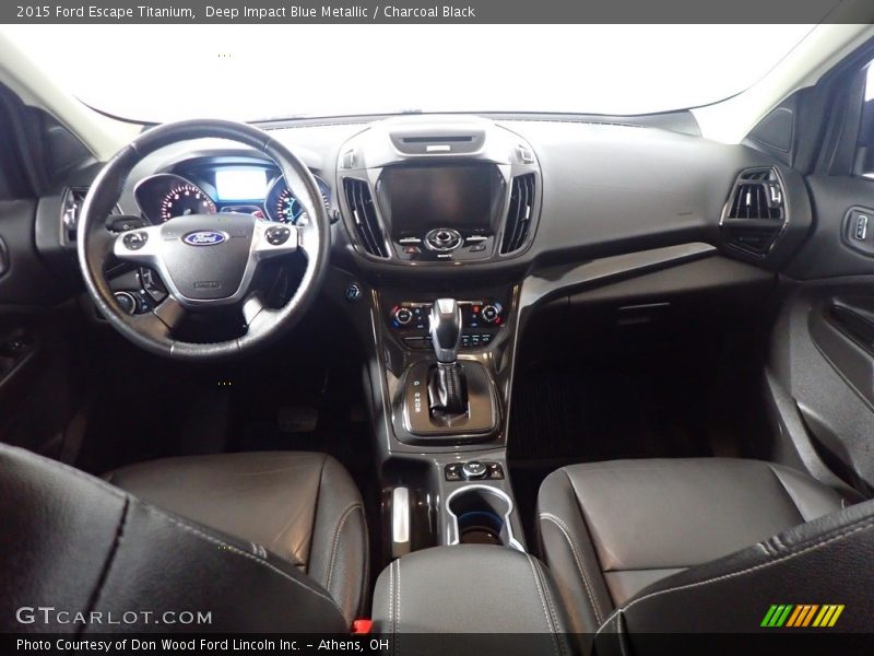 Deep Impact Blue Metallic / Charcoal Black 2015 Ford Escape Titanium