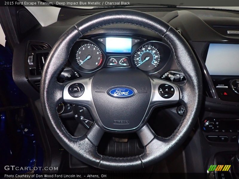 Deep Impact Blue Metallic / Charcoal Black 2015 Ford Escape Titanium