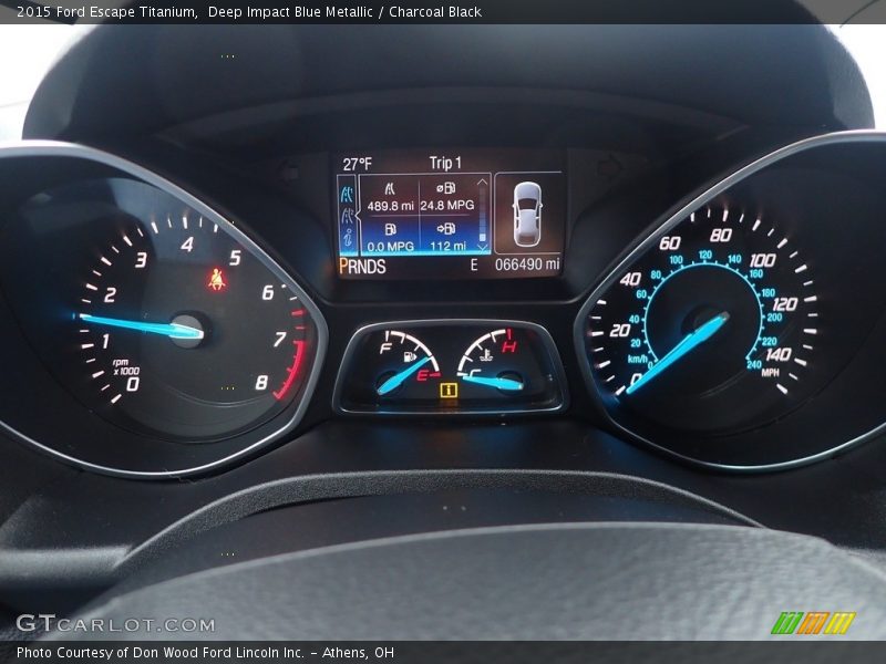 Deep Impact Blue Metallic / Charcoal Black 2015 Ford Escape Titanium
