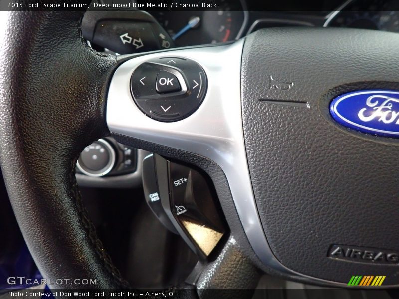 Deep Impact Blue Metallic / Charcoal Black 2015 Ford Escape Titanium