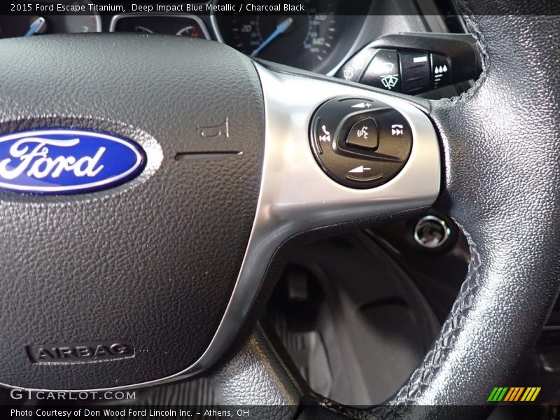 Deep Impact Blue Metallic / Charcoal Black 2015 Ford Escape Titanium