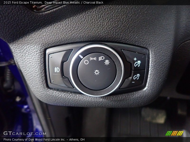 Deep Impact Blue Metallic / Charcoal Black 2015 Ford Escape Titanium