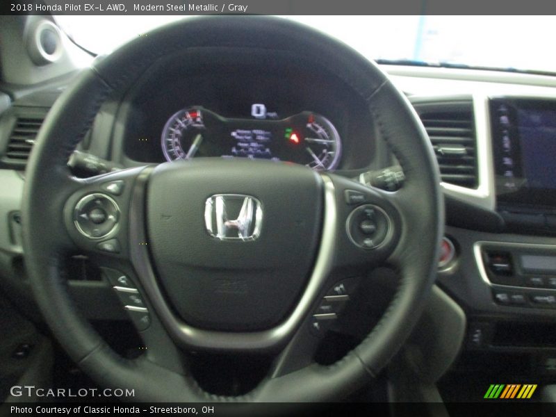 Modern Steel Metallic / Gray 2018 Honda Pilot EX-L AWD