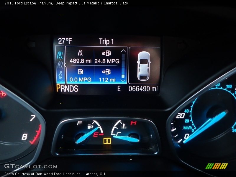Deep Impact Blue Metallic / Charcoal Black 2015 Ford Escape Titanium