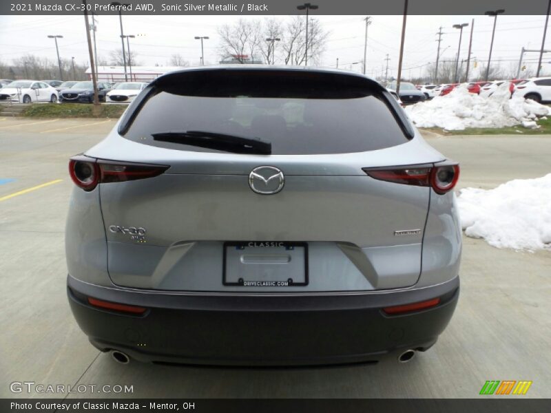 Sonic Silver Metallic / Black 2021 Mazda CX-30 Preferred AWD