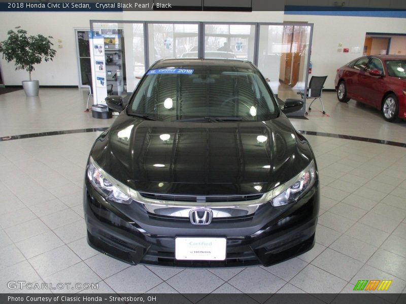 Crystal Black Pearl / Black 2018 Honda Civic LX Sedan