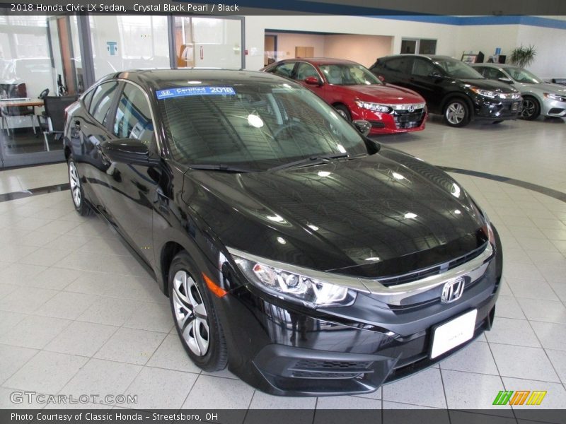 Crystal Black Pearl / Black 2018 Honda Civic LX Sedan