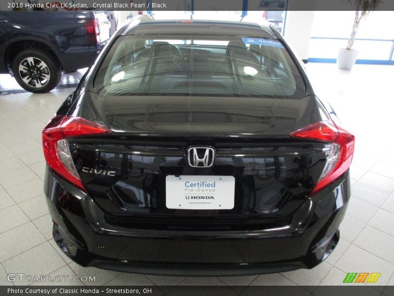 Crystal Black Pearl / Black 2018 Honda Civic LX Sedan