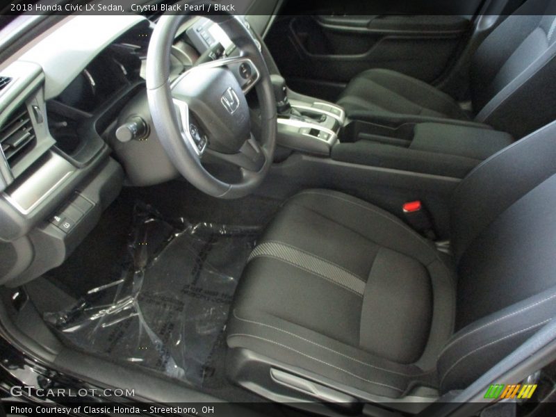 Crystal Black Pearl / Black 2018 Honda Civic LX Sedan