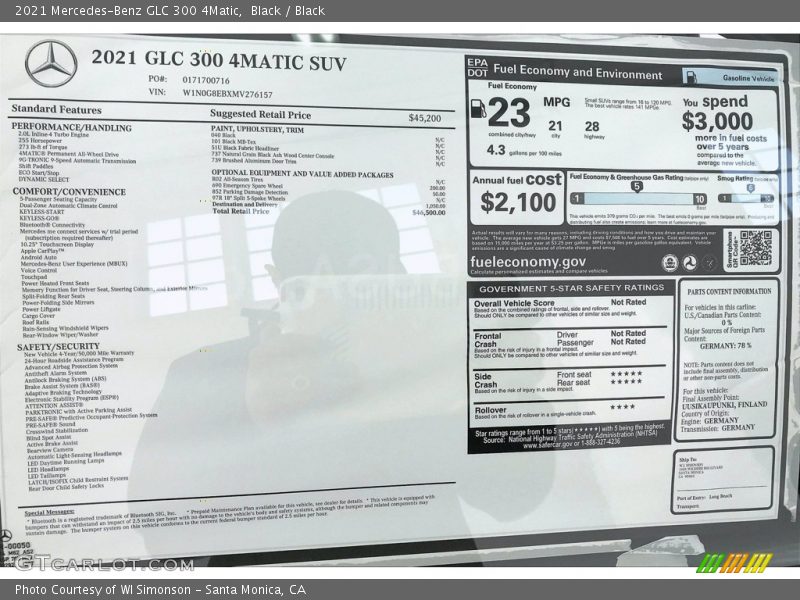 Black / Black 2021 Mercedes-Benz GLC 300 4Matic