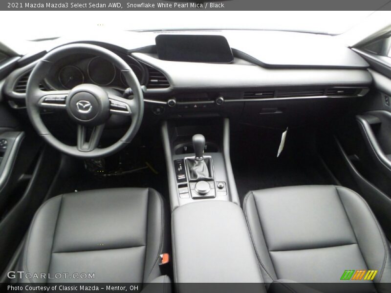 Snowflake White Pearl Mica / Black 2021 Mazda Mazda3 Select Sedan AWD