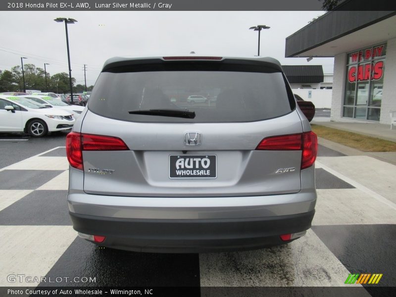 Lunar Silver Metallic / Gray 2018 Honda Pilot EX-L AWD