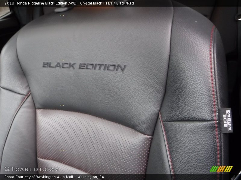 Crystal Black Pearl / Black/Red 2018 Honda Ridgeline Black Edition AWD