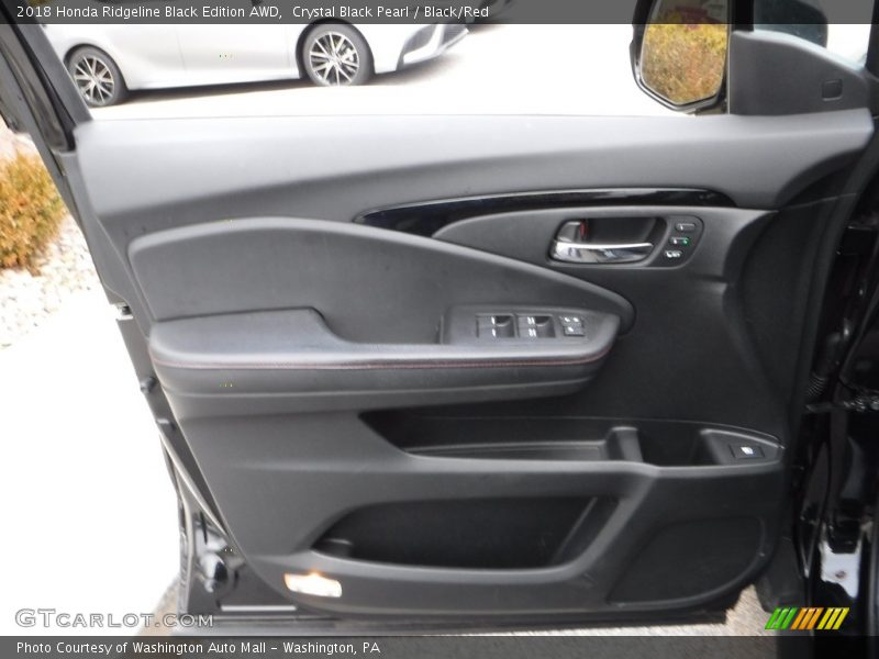 Crystal Black Pearl / Black/Red 2018 Honda Ridgeline Black Edition AWD