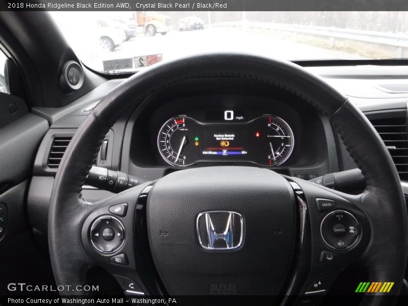 Crystal Black Pearl / Black/Red 2018 Honda Ridgeline Black Edition AWD