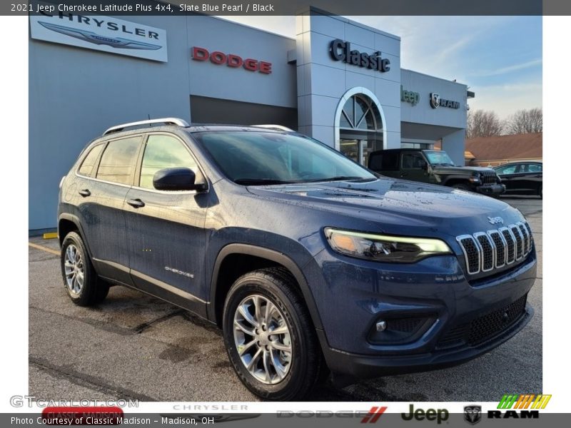 Slate Blue Pearl / Black 2021 Jeep Cherokee Latitude Plus 4x4