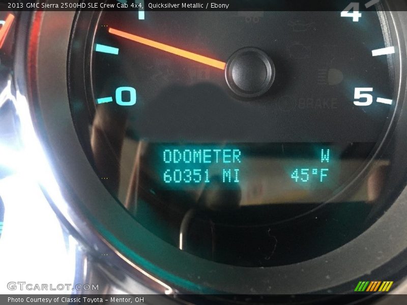 Quicksilver Metallic / Ebony 2013 GMC Sierra 2500HD SLE Crew Cab 4x4