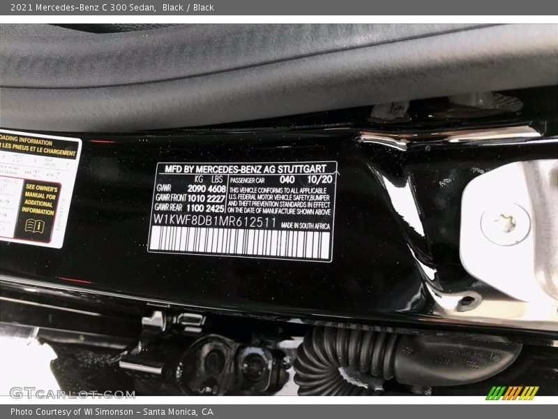 Black / Black 2021 Mercedes-Benz C 300 Sedan